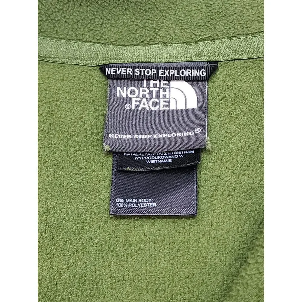 The North‎ Face Jacket Mens Green Quarter Zip Pullover Fleece Outdoor Sz L